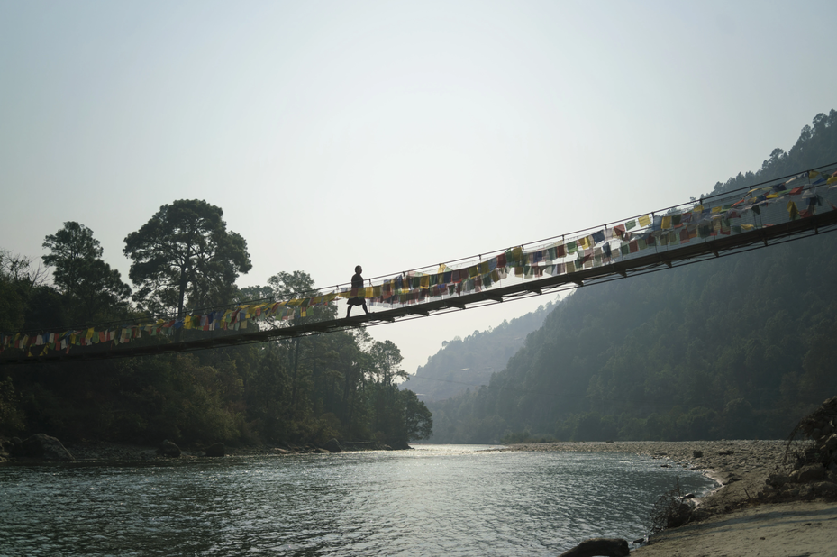 Amankora Punakha suspension bridge hangbrug Punakha Bhutan - foto: Amankora Punakha