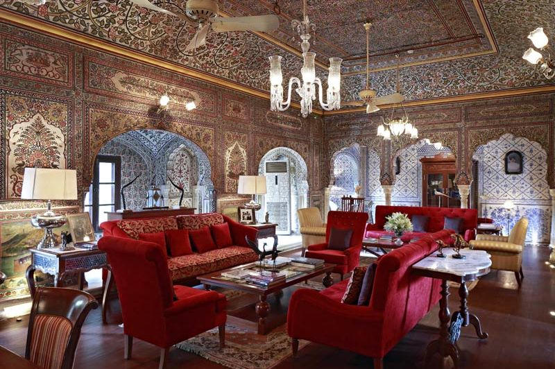 woonkamer Samode Haveli - Jaipur - Samode Haveli - India - foto: Samode Haveli