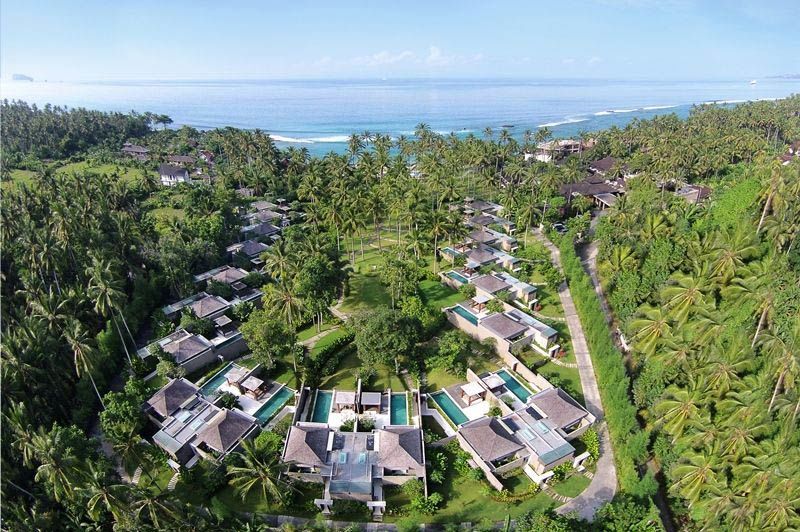 luchtfoto van Candi Beach Resort Candidasa - Candi Beach Resort Candidasa - Indonesië - foto: Lokale agent