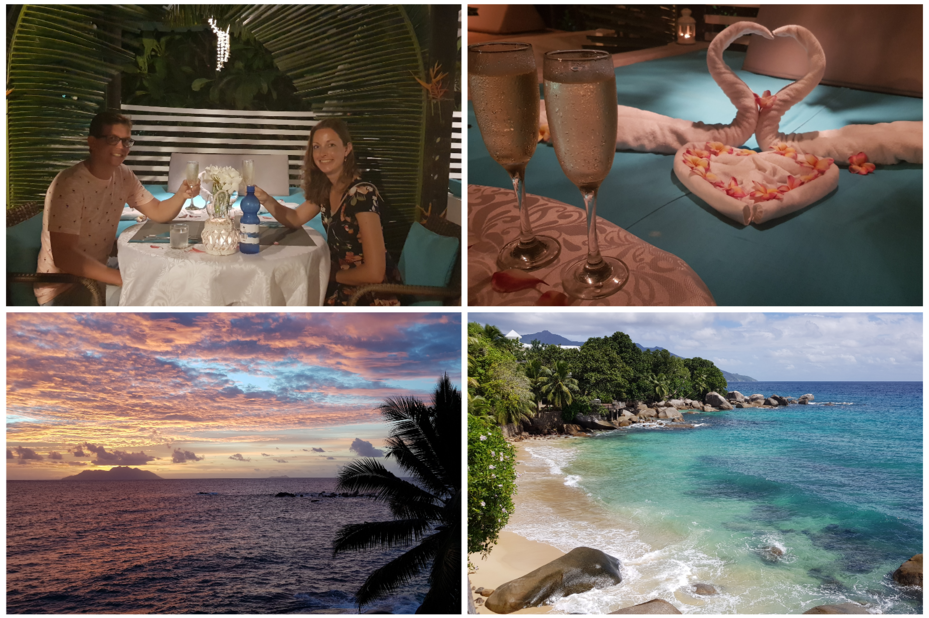 klantfoto van huwelijksreis op de Seychellen (Mahé)
