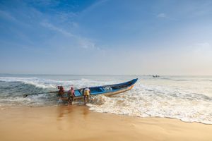 Kovalam - Strand - Vissersboot - India - foto: flickr